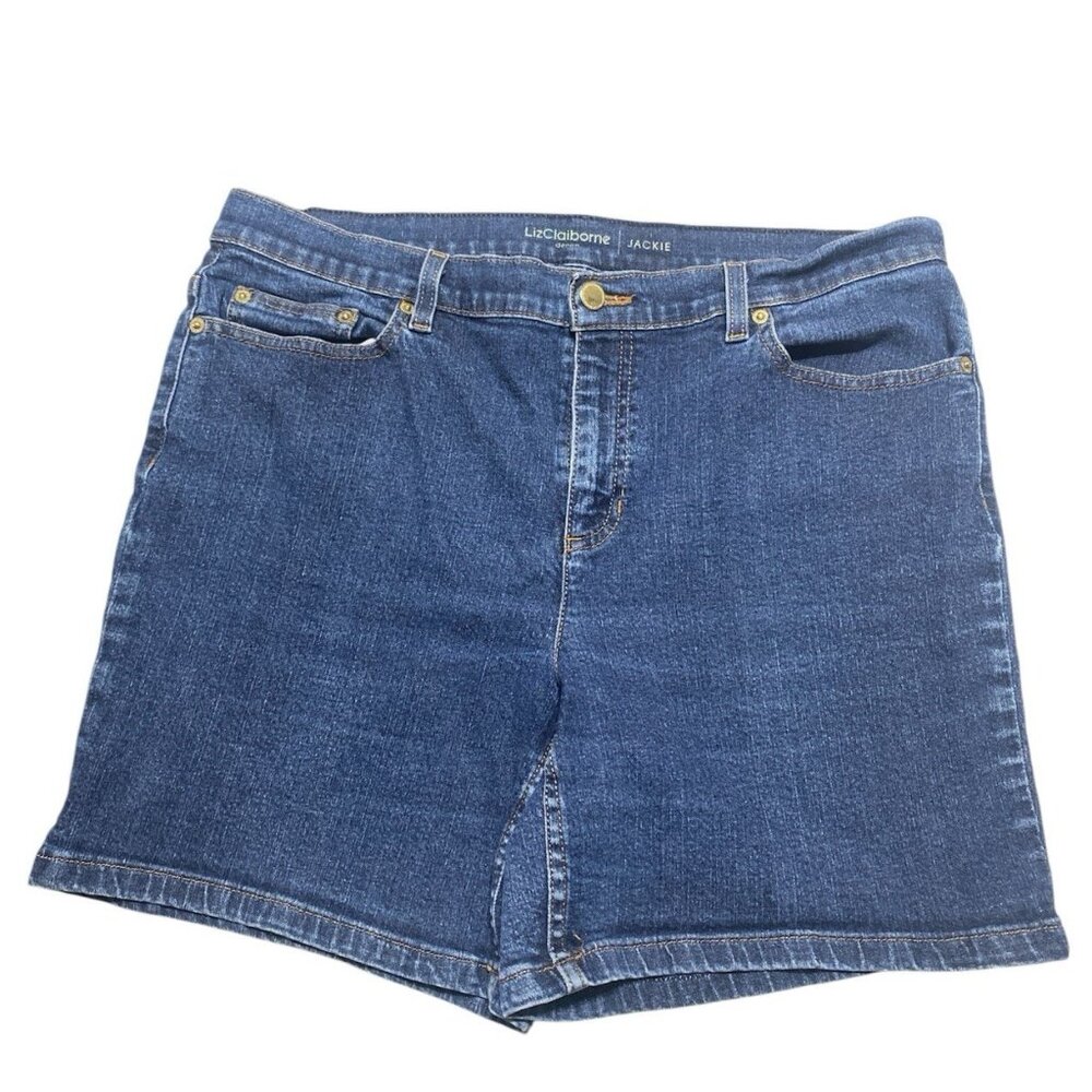 Liz Claiborne Jackie Denim Jean Shorts Women Size 16 High Rise